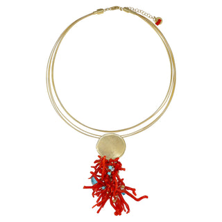 Collana rigida con rami di corallo - Coralia