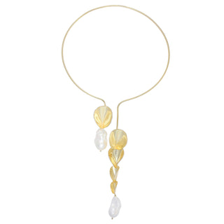 Collana rigida in argento dorato con perle barocche - Odelia