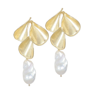 Orecchini con perle barocche e argento dorato - Odelia