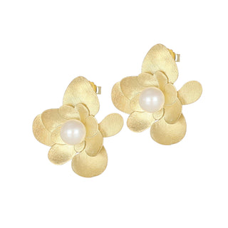 Orecchini in argento dorato con perla d'acqua dolce - Velia