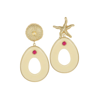 Orecchini pendenti con elementi marini - Marinée