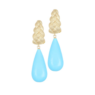 Orecchini pendenti con gocce turchesi - Noely