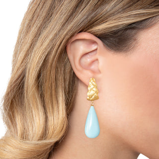 Orecchini pendenti con gocce turchesi - Noely