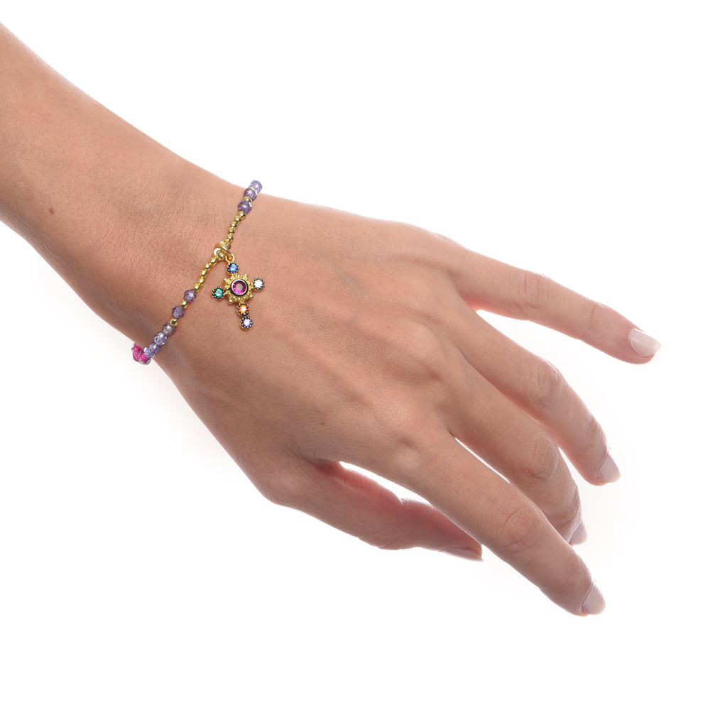 Bracciale con croce colorata donna - Nivy