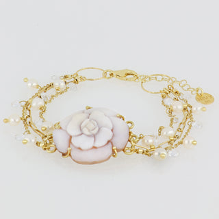 Bracciale con cammeo a fiore - Frida