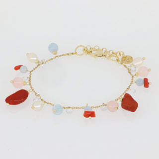 Bracciale con corallo pendente - Azzurra