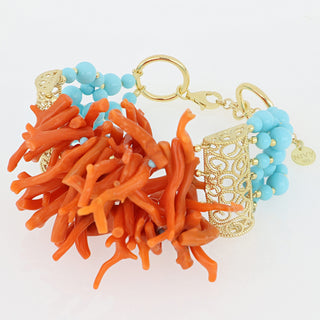 Bracciale turchese e corallo - Mely