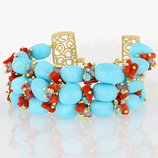 Bracciale turchese multifilo - Debbie