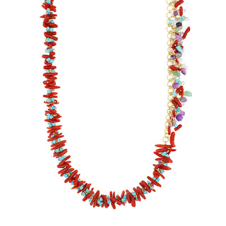Collana di corallo rosso e turchese - Gloria