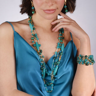 Collana malachite e giada - Ida