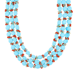 Collana turchese girocollo multifilo - Debbie